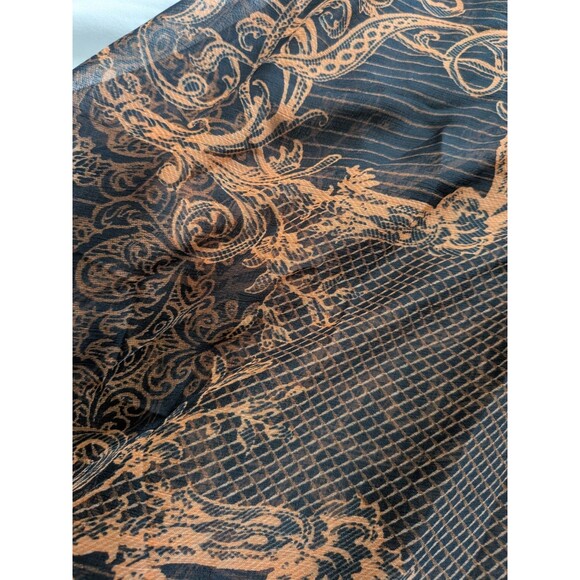 Kendall Kylie Maxi Dress/Swim Cover Womens S Brown Deep V Sheer Handkerchief NEW - Picture 13 of 15